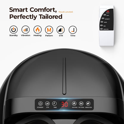 Foot Massager with Heat, 4 Modes & Vibration & Compression & Rolling for Feet Toes Relief, Electric Shiatsu Foot Massager with Remote, Fits Up to Men's Size 12, Gift for Women Men Father's Day