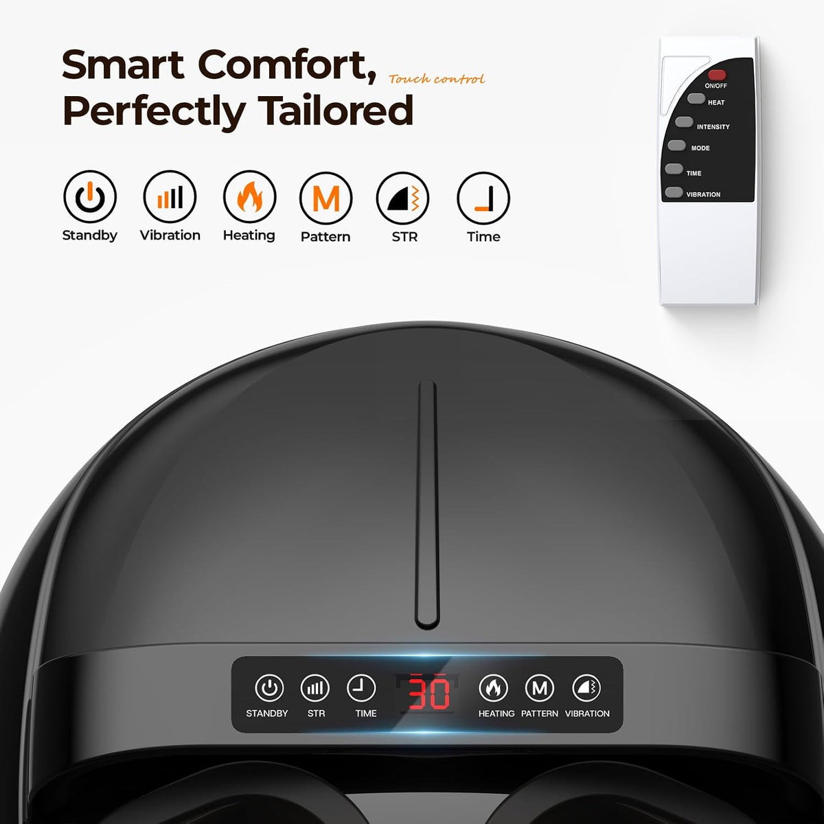 Foot Massager with Heat, 4 Modes & Vibration & Compression & Rolling for Feet Toes Relief, Electric Shiatsu Foot Massager with Remote, Fits Up to Men's Size 12, Gift for Women Men Father's Day