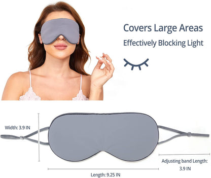 Sleeping Mask 2 Pack, Warm, Cool Double-Sided Use of Sleep Mask, Super Soft Blindfold with Adjustable Strap, Block Out Light, Comfort Sleep Eye Mask for Travel Meditation Nap Black