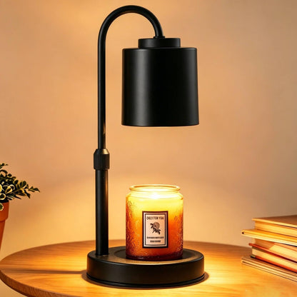 CASTLELIFE Dimmable Candle Warmer Lamp with Timer, Height Adjustable Candle Warmer for Jar Candles, Electric Wax Melt Warmer for Home Decor House Warming Gifts, Birthday Gifts for Women, Black Clear