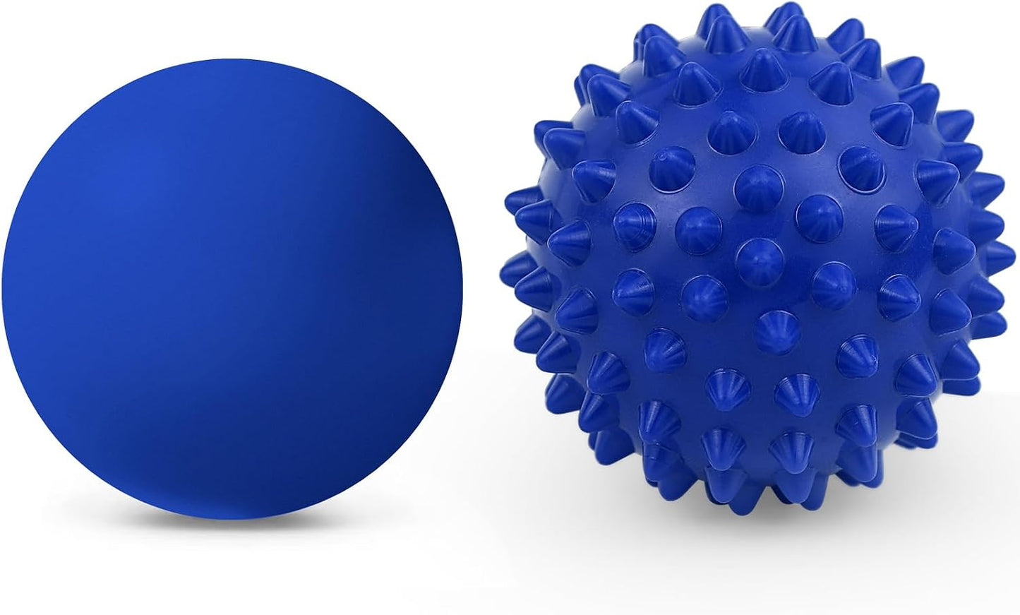 Massage Lacrosse Ball, Spiky Massage Ball, for Deep Tissue, Trigger Point and Myofascial Release, Muscle Knots, and Yoga Therapy (Black-Black)
