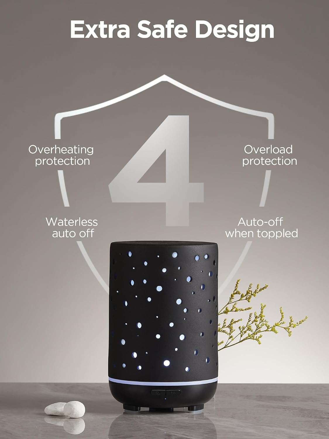 InnoGear 150ml Ceramic Essential Oil Diffuser, Diffusers for Home, White