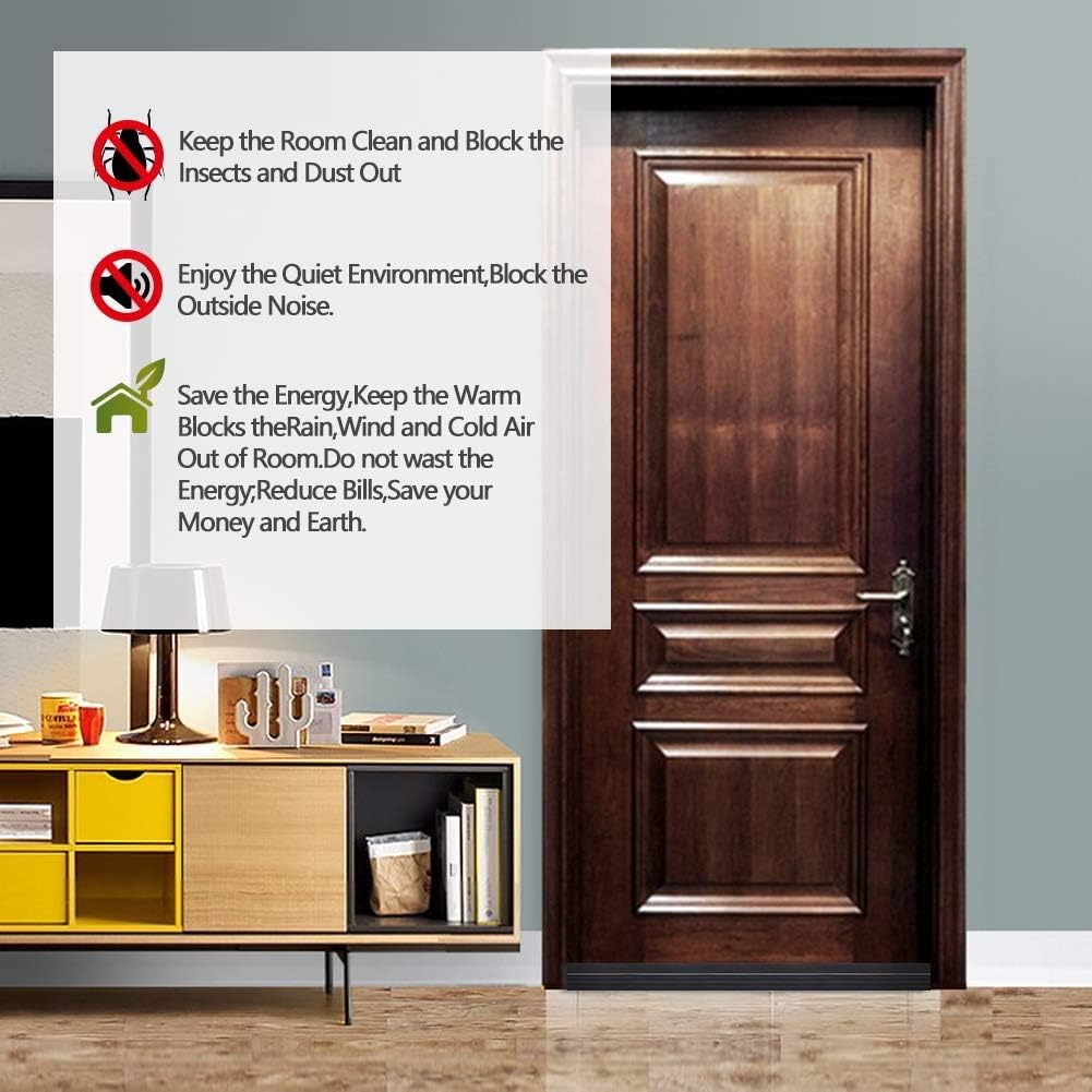 Suptikes Door Draft Stopper Under Door Sweep for Exterior & Interior Doors, Weather Stripping Door Seal, Strong Adhesive Door Sweep Soundproof Weather Stripping, 2" W x 39" L, White