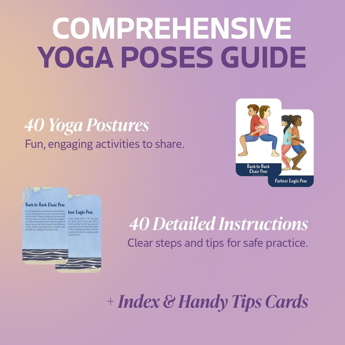 Partner Yoga Poses Cards for Kids & Toddlers, for Classroom, Social Skills Activities, Family Meditation Yoga Cards, PE Games, Mindfulness Tools, Brain Breaks, Breathing Exercise, or Play Therapy