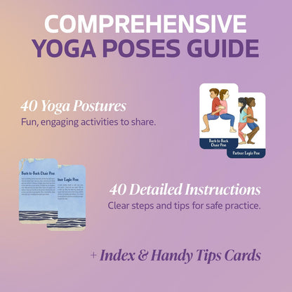 Partner Yoga Poses Cards for Kids & Toddlers, for Classroom, Social Skills Activities, Family Meditation Yoga Cards, PE Games, Mindfulness Tools, Brain Breaks, Breathing Exercise, or Play Therapy