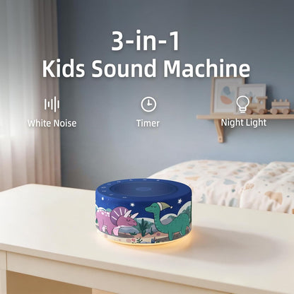 Kipcush White Noise Machine for Baby & Adults, 30 Soothing Sounds, Sleep Sound Machine with 8 Color Night Light, Memory Function, White Noise for Sleeping, Nursery, Office, Travel & Relaxation