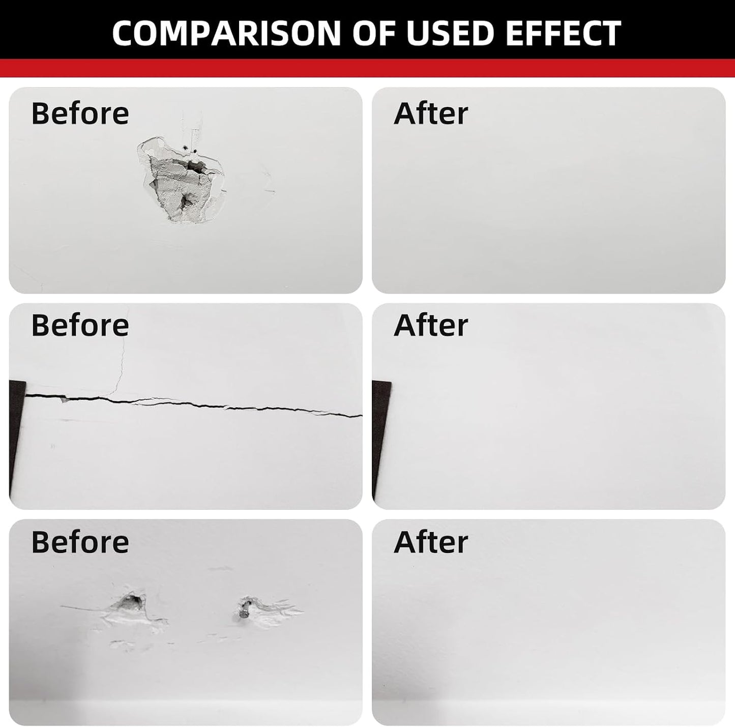 Drywall Repair Kit, Drywall Hole Patch Repair Kit Spackle Wall Repair Kit | Drywall Putty for Filling Holes and Creak Damage Drywall Patch Nail Hole Filler for Walls Quick and Easy Solution