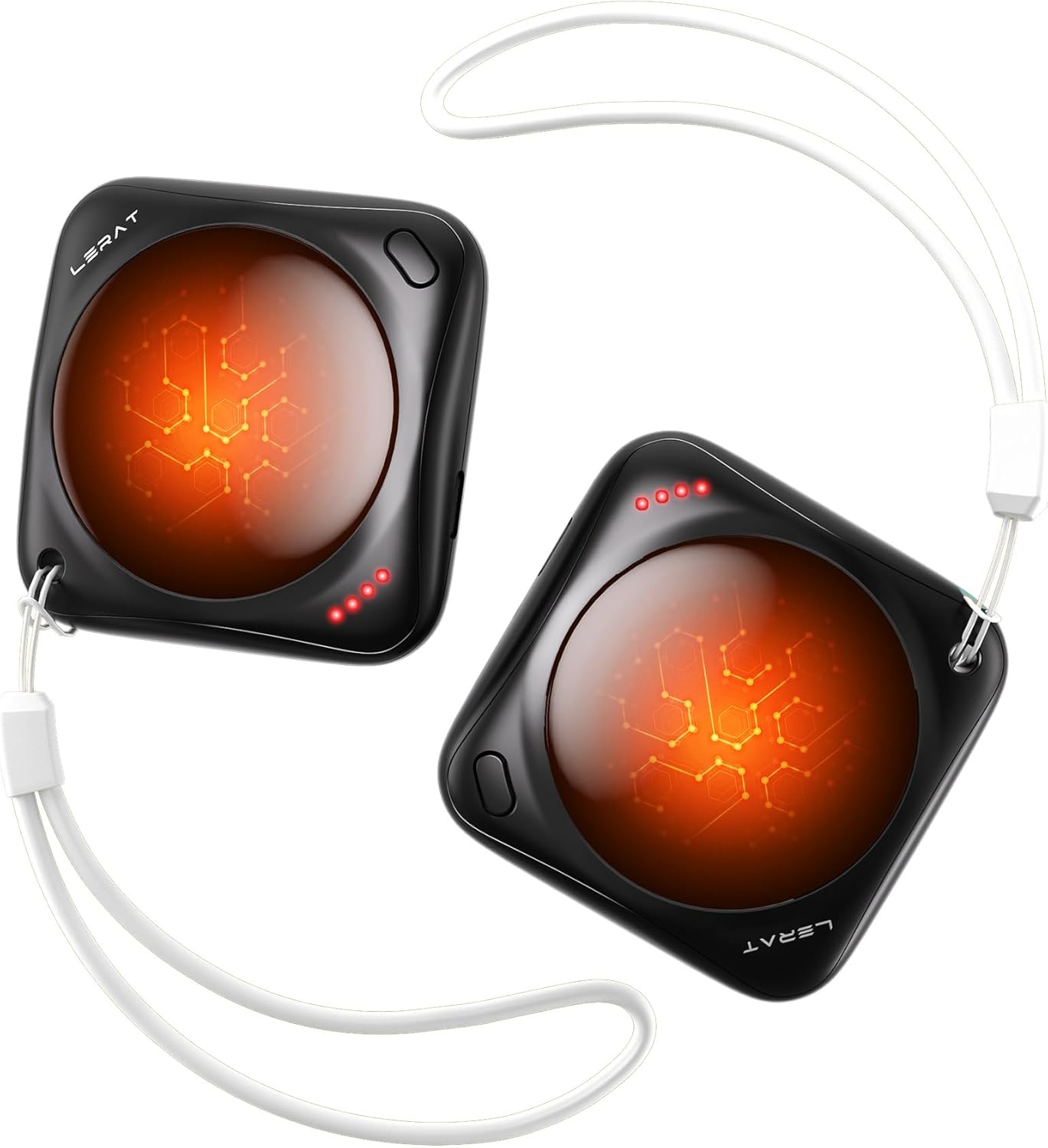 Lerat Hand Warmers Rechargeable, 2 Pack Electric Hand Warmers, Reusable Portable Pocket Handwarmers, USB Rechargeable, Gifts for Men & Women, Indoor Outdoor Use, Hiking, Skiing, Camping, Hunting