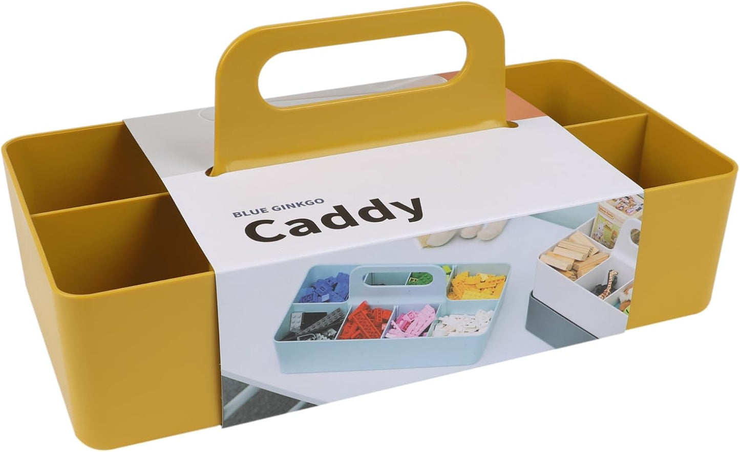 BLUE GINKGO Stackable Organizer Caddy, Rectangle, White, Made in Korea | Portable. Adjustable. Home, Office & School Storage.