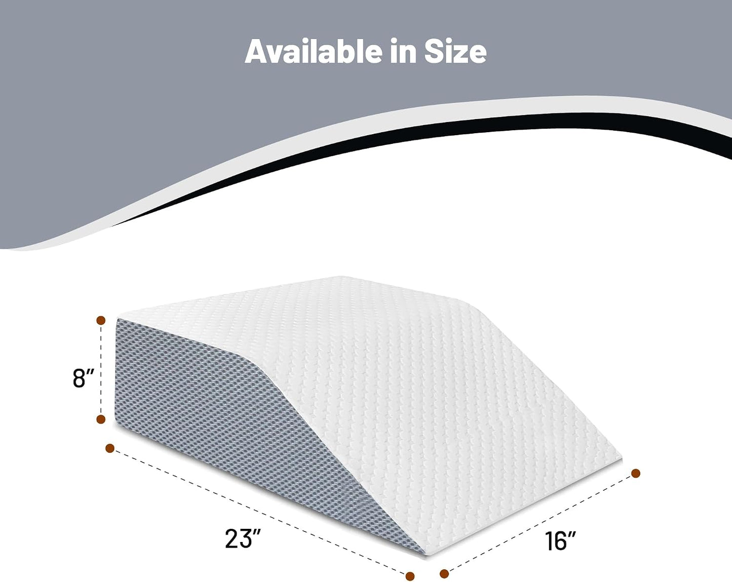Zutan, Leg Wedge Elevation Pillow for Blood Circulation | Relieved & Recovers Foot and Ankle Injuries | Pillows for Swelling | Multi-Purpose | 8”x16”x23”, White