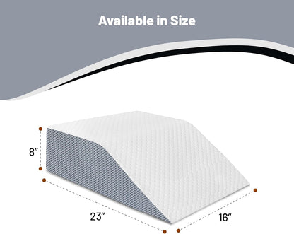 Zutan, Leg Wedge Elevation Pillow for Blood Circulation | Relieved & Recovers Foot and Ankle Injuries | Pillows for Swelling | Multi-Purpose | 8”x16”x23”, White