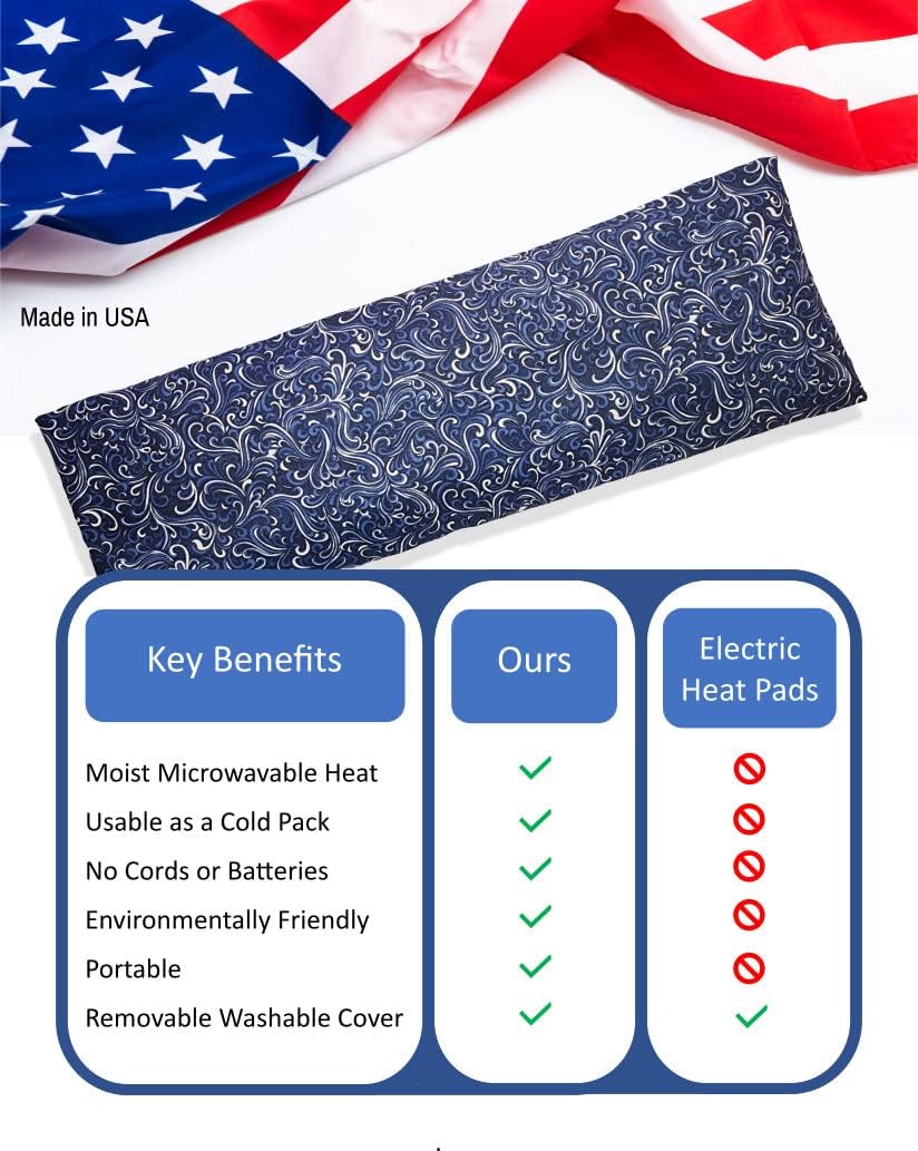 Microwavable Corn Filled Heating Pad and Cold Pack/Washable 100% Cotton Cover (Cross Hatch - Mint, 7.5in W x 11in L)