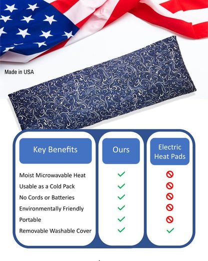 Microwavable Corn Filled Heating Pad and Cold Pack/Washable 100% Cotton Cover (Cross Hatch - Mint, 7.5in W x 11in L)