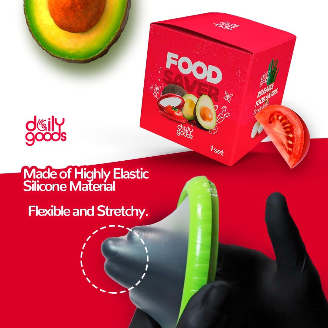 Avocado saver and onion storage - Set of 4 silicone food storage containers, Keep Avocados Fresh, fresh pods for food, silicone food storage containers