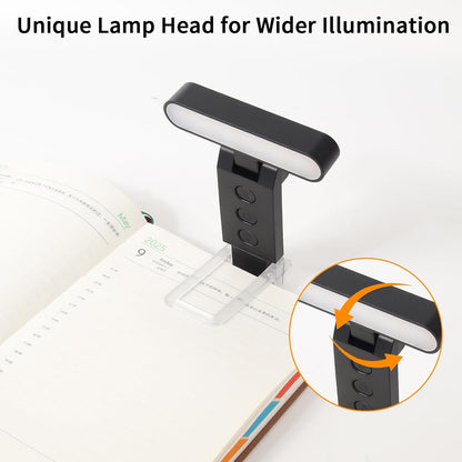 Rechargeable Book Light, Clip-On LED Reading Light, Eye-Caring