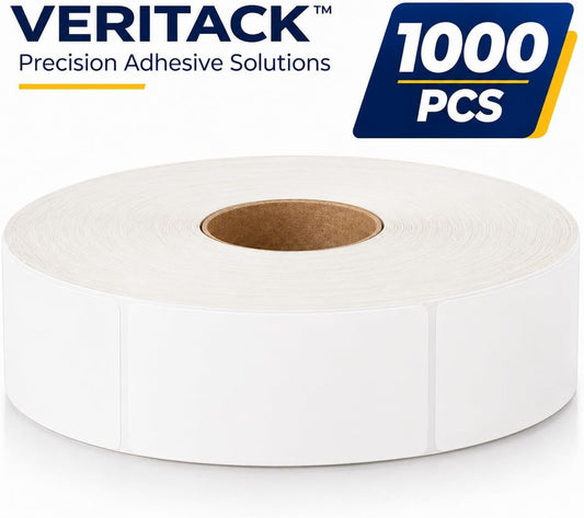 Veritack™ 1000 Removable Food Labels for Containers, 1" x 2", Freezer & Refrigerator Date Stickers, Easy to Write, No Residue, Meal Prep & Restaurant Use