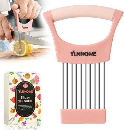 Onion Holder for Slicing | Onion Slicer Holder | Tomato Cutter for Slicing of Lemon Avocados Eggs and Fruit, Multifunctional Vegetable Chopper, Home Essentials & Kitchen Gadgets Tool for Food Prep