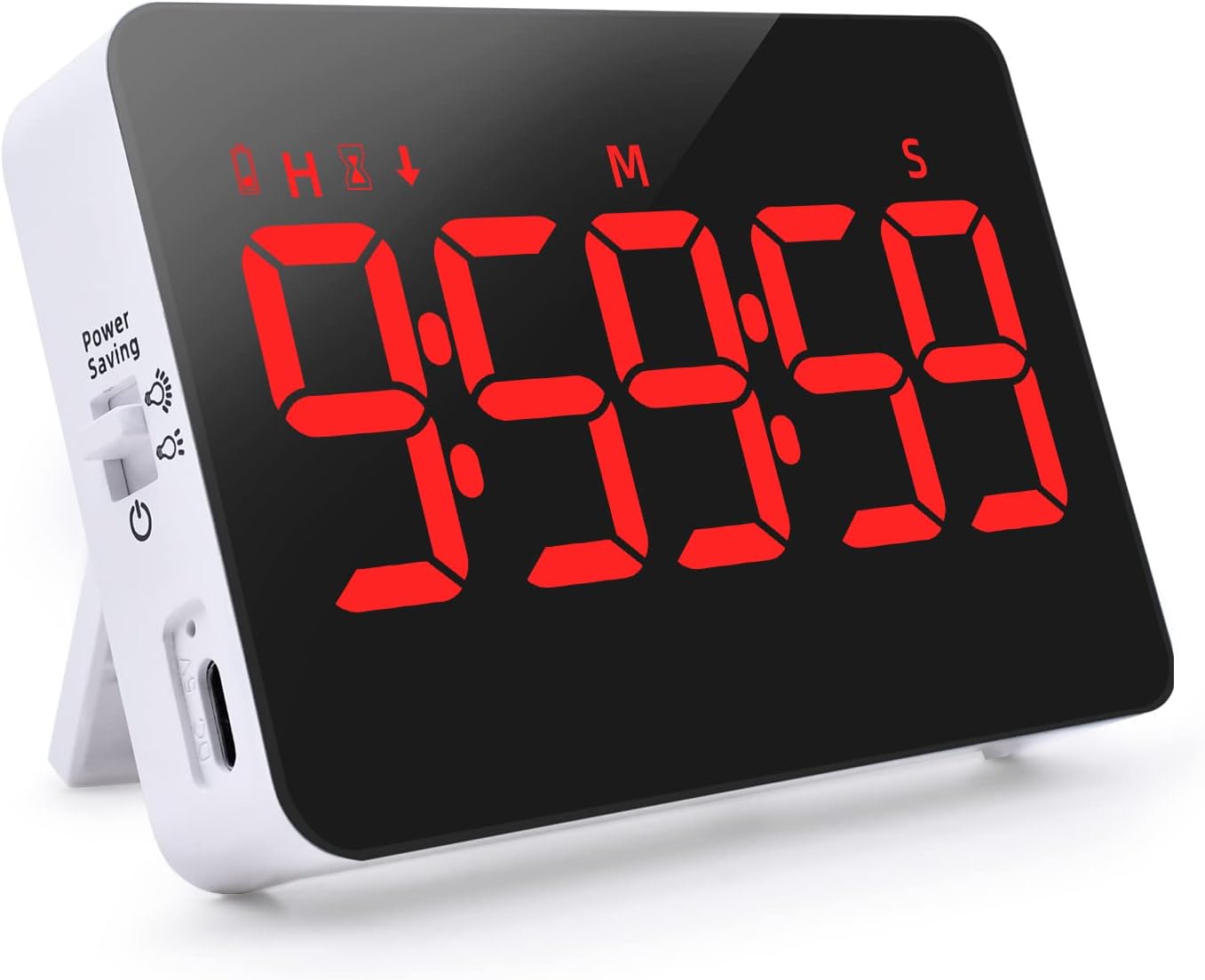 PERSUPER Kitchen Digital Timer, Count Down Up, Rechargeable, Vibration Mode | Adjustable Volume and Brightness LED Display, Time Management Cook, Desk, Kids Adults Study Teaching, Kitchen Gadgets RGB ﻿