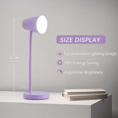 EJIAXIN Clip on Desk Lamp for Home Office - Small LED Touch Dimmable Reading Light for College Dorm Room - Adjustable Flexible Gooseneck Clamp Light Table Lamp for Bedside Bedroom Bed Headboard White