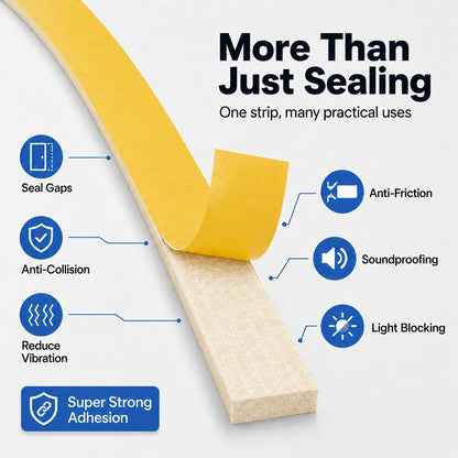 33FT EVA Foam Weather Stripping Door Seal, Self-Adhesive Weatherstrip AC Foam Tape for Door Frame, Window Gaps, Soundproof Insulation
