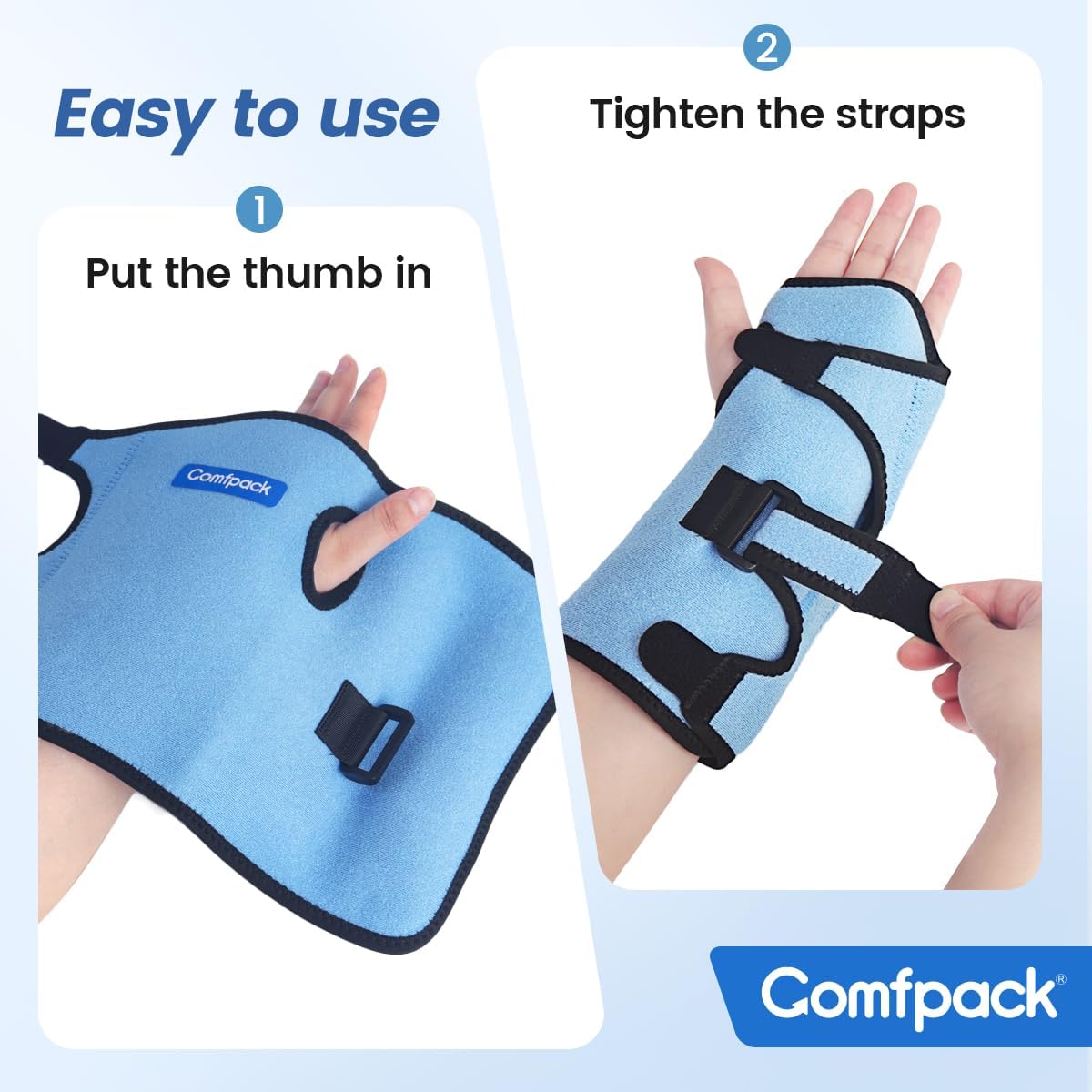 Wrist Ice Pack Wrap for Carpal Tunnel Relief with 2 Gel Ice Packs | Reusable Wrist Brace Compression Sleeve for Injuries, Tendinitis, Swelling, Surgery Recovery, Detachable Gel Inserts, Gifts