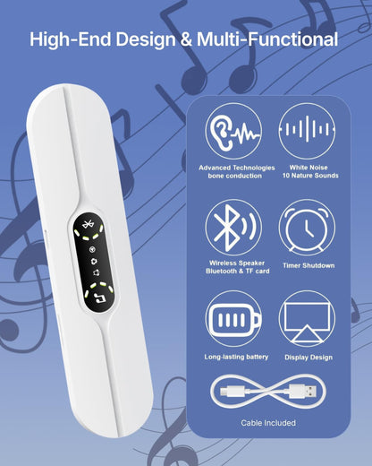 Under Pillow Speaker Bluetooth Bone Conduction– Pillow Speakers for Sleeping with White Noise & Timer, Supports TF Card Portable Under Pillow Speaker for Side Sleepers Sleep Difficulties-Black