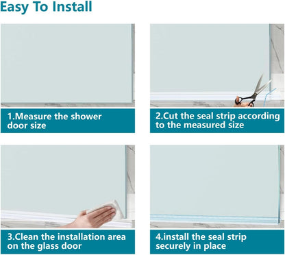 Shower Door Bottom Seal Strip 36 inches, 1/2" (12mm) Glass, 1 Pack | Frameless Shower Sweep Seal, Ultra Clear, Transparent, Polycarbonate