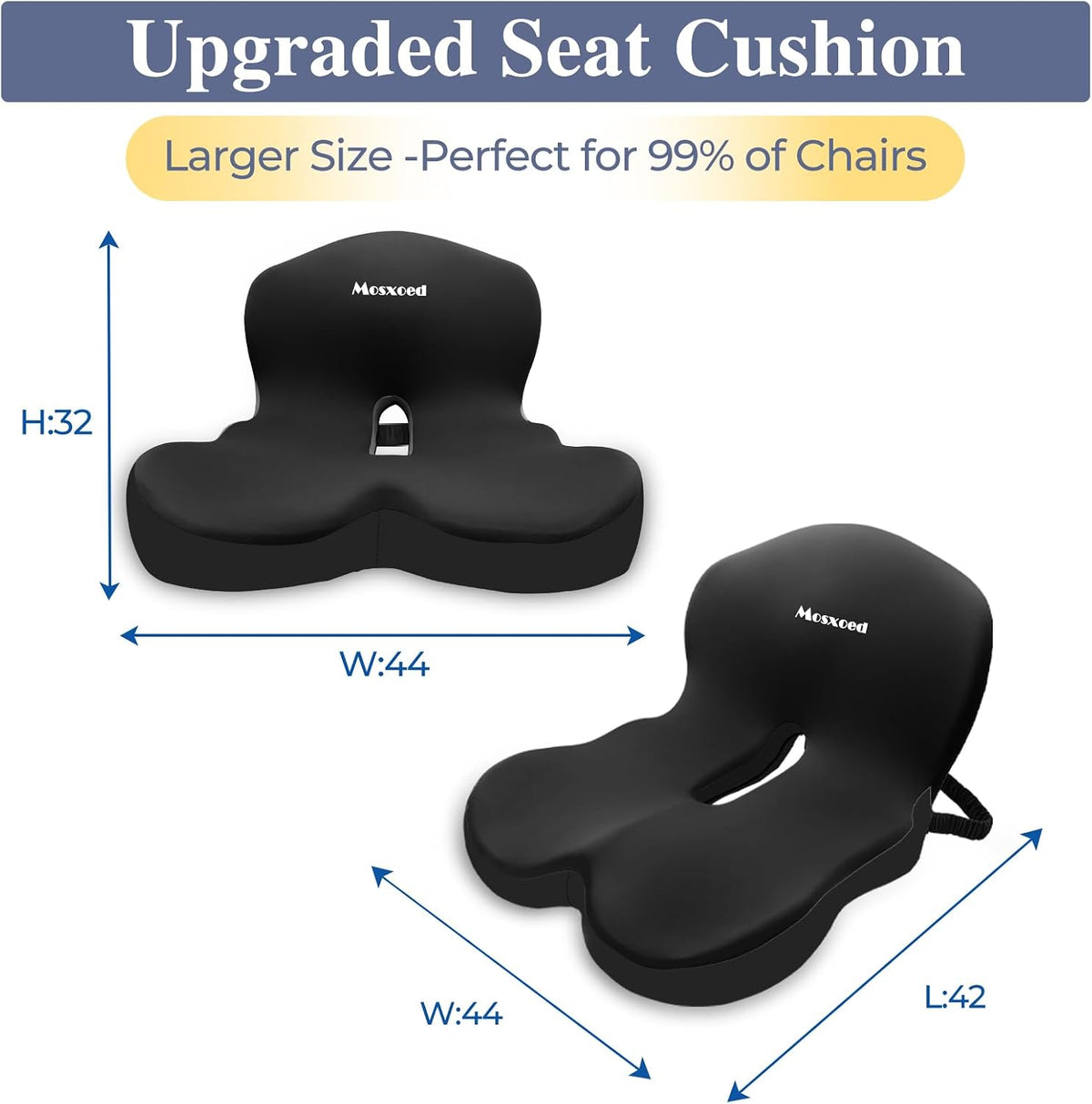 Car Seat Cushion with Lumbar Support Pillow, Seat Cushion for Driving
