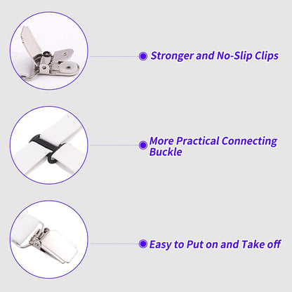 MENDENG Sheet Straps Fitted Sheet Clips Holder Surspeners Keep Sheets in Place Bed Sheet Fasteners Gripper Black 4P