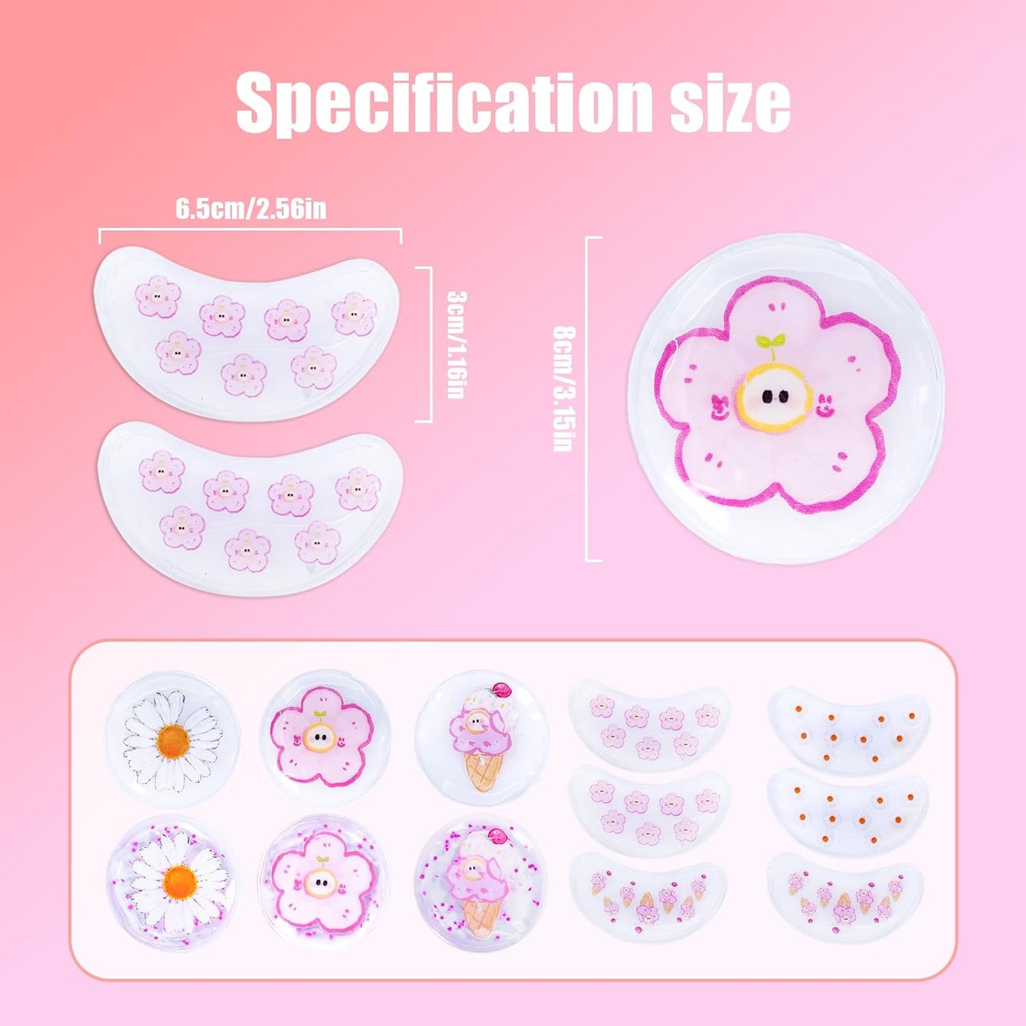 Cooling Eye Mask - Gel Ice Pack Reusable Cooling Eye Pads and Under Patches,Eye Hot Cold Treatment for Redness,Pain Relief Relax.