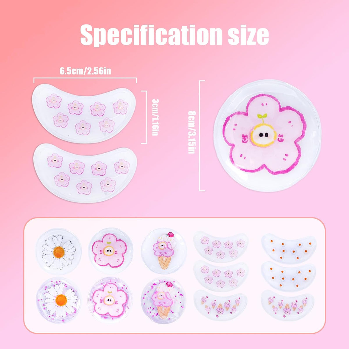 Cooling Eye Mask - Gel Ice Pack Reusable Cooling Eye Pads and Under Patches,Eye Hot Cold Treatment for Redness,Pain Relief Relax.