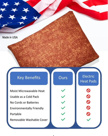 Microwavable Corn Filled Heating Pad and Cold Pack/Washable 100% Cotton Cover (Cross Hatch - Mint, 7.5in W x 11in L)