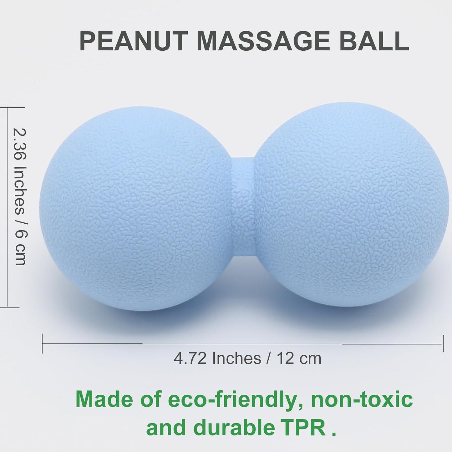 Hard Peanut Massage Ball, Double Lacrosse Massage Ball. Deep Tissue Massage Roller Mobility Ball for Physical Therapy Myofascial Release Muscle Relaxer Acupoint Massage (Blue) | Mobility Massager Tool for Deep Tissue Physical Therapy Myofascial Release