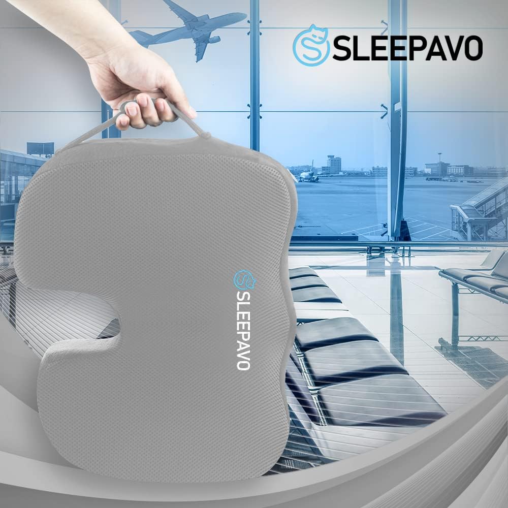 Sleepavo Office Chair Cushion, Seat Cushion for Tailbone Pain Relief Butt