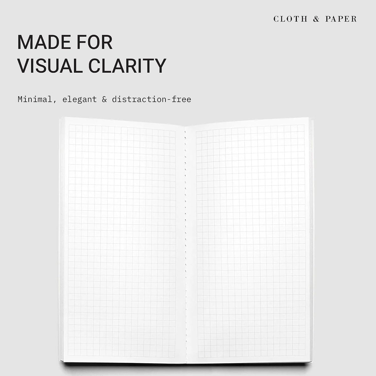 Cloth & Paper Travel Notebook | Daily Wellness Planner – Smoked Salt | Pocket Plus Wellness Planner 3.2" x 6" | Habit Tracker & Self Care Journal for Goals, Gratitude & Reflection – Soft Touch Cover