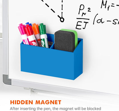 BEYGORM Magnetic Dry Erase Marker Holder for Whiteboard & Refrigerator | Non-slip Acrylic Pen Holder for Classroom, Fridge Magnet, Locker Organizer Accessories, Teacher & School Supplies(Black)
