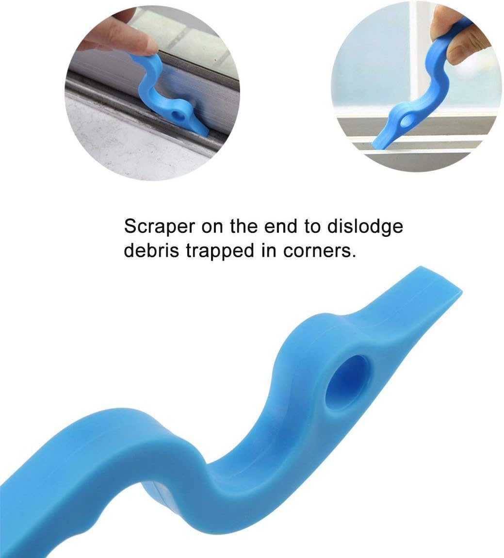 2pcs Hand-held Groove Gap Cleaning Tools Door Window Track Kitchen Cleaning Brushes (Sky Blue)
