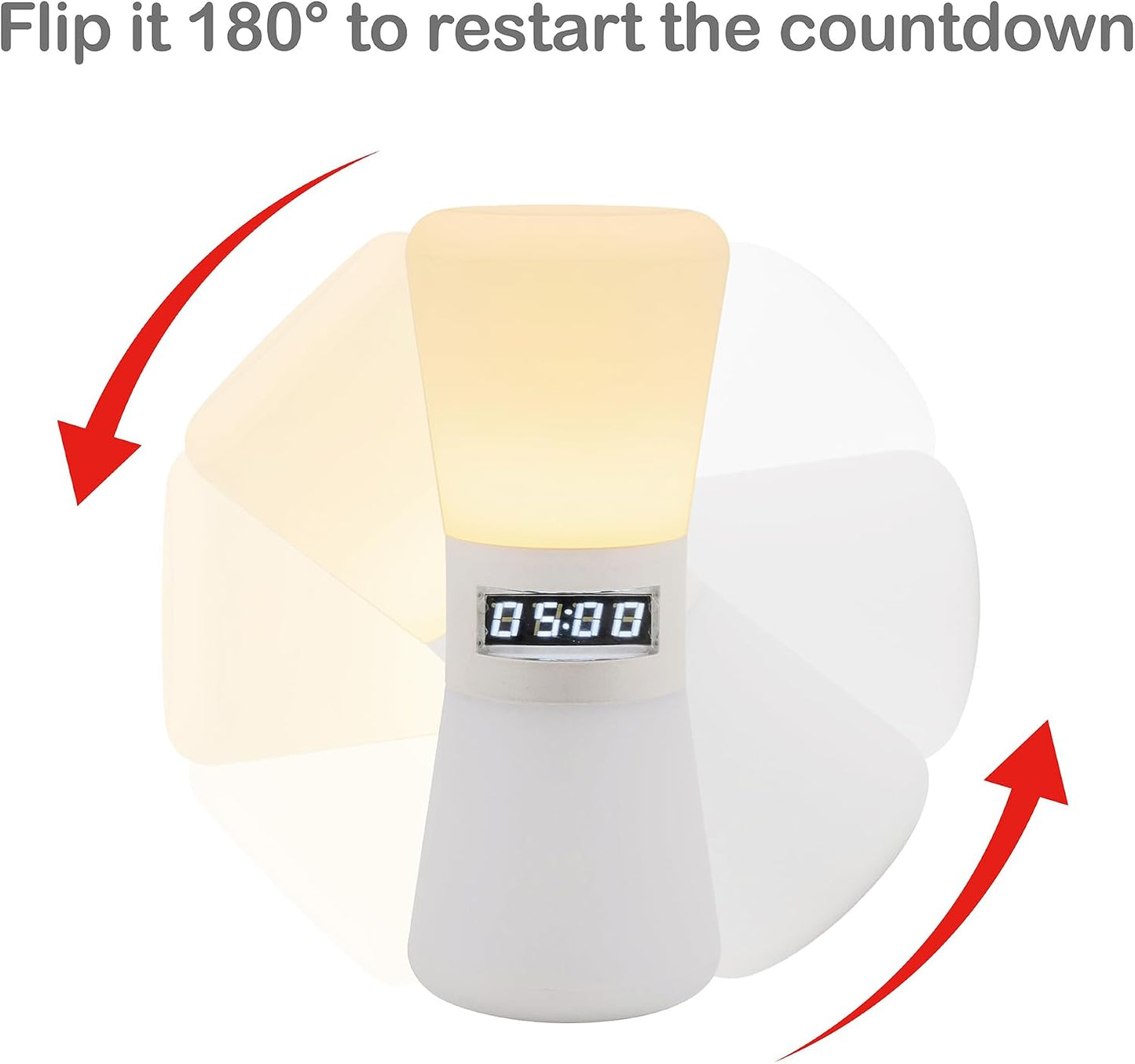 Rechargeable Digital Hourglass, LED Visual Timers, 1-99 Mins | Adjustable Countdown Timer with Warm White Flowing Light, Portable Electronic Hourglass for Teens, Adults, School, Home