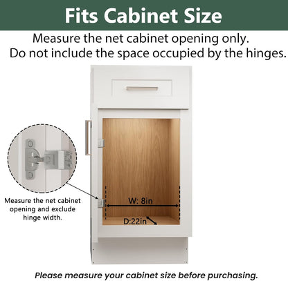 LOVMOR 2 Tier Individual Pull Out Cabinet Organizer 11" W x 18" D, Slide Out Kitchen Cabinet Storage Sliding Shelves