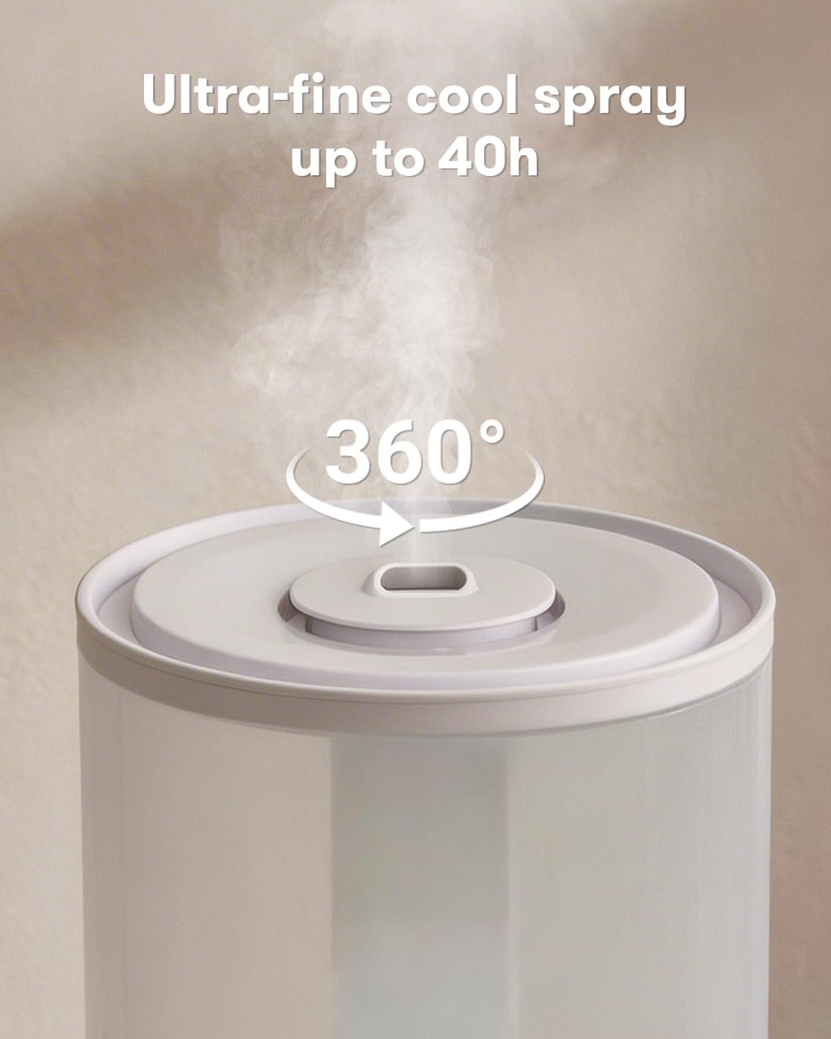 4L Humidifiers for Bedroom,Dishwasher Safe Design Easy Clean,White