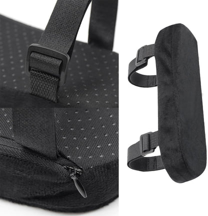 2 Pack Wheelchair Armrest Pads with Straps Arm Padding Cushion Covers for Transport Wheelchair Mobility Support Electric Wheelchairs Arm Rest Seniors Mobility Scooter Ergonomic Office Chair