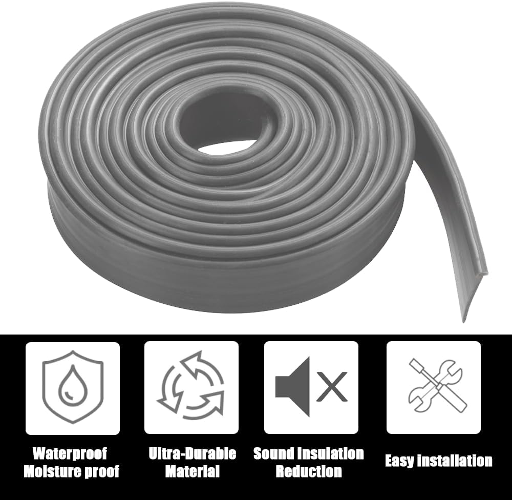 Framed Shower Door Bottom Seal Strip Replacement Shower Bottom Waterproof Door Rubber Sweep Trim Clear Seal for Home Bathroom Glass Shower Door 108 x 13/16 x 5/32 Inch Tee Insert Shape