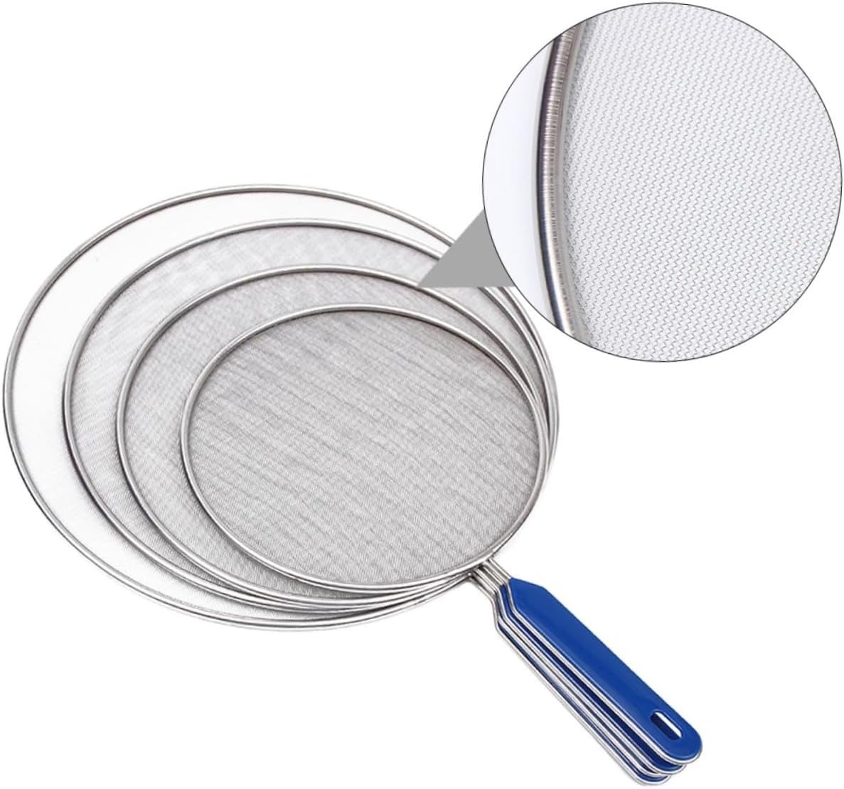 4 Pack Oil Splatter Guard Mesh Anti Spill Oil Cover Stainless Steel Splatter Screen for Frying Pan Pot Safeguard Kitchen Accessories 18.50 X 12.99 X 0.39 in
