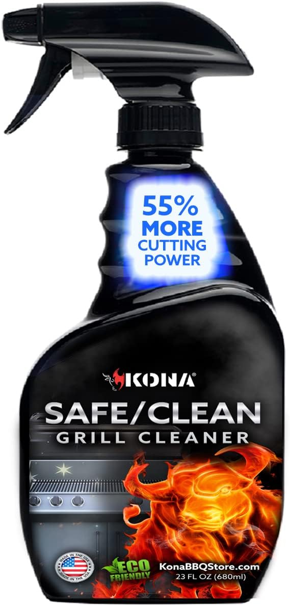 Kona Professional Grade Grill Cleaner Spray, 23 oz - Heavy-Duty Degreaser | Heavy-duty kitchen and BBQ degreaser spray, cuts grease on grates, ovens, and stovetops, 23 oz