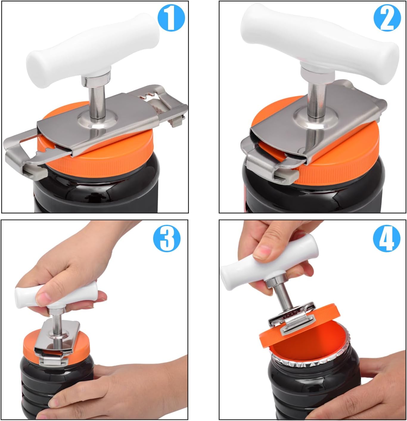 Kichwit Jar Opener for Arthritis, Stainless Steel | Jar Lid Opener for Small and Medium Jar Lids