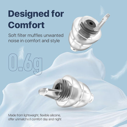 Ear Plugs for Sleeping 2 Pairs, Ultra-Comfy Reusable Small Earplugs for Sleep, Travel, Focus, Side Sleepers, Snoring - 27 dB Soundproof Noise Cancelling Silicone Hearing Protection