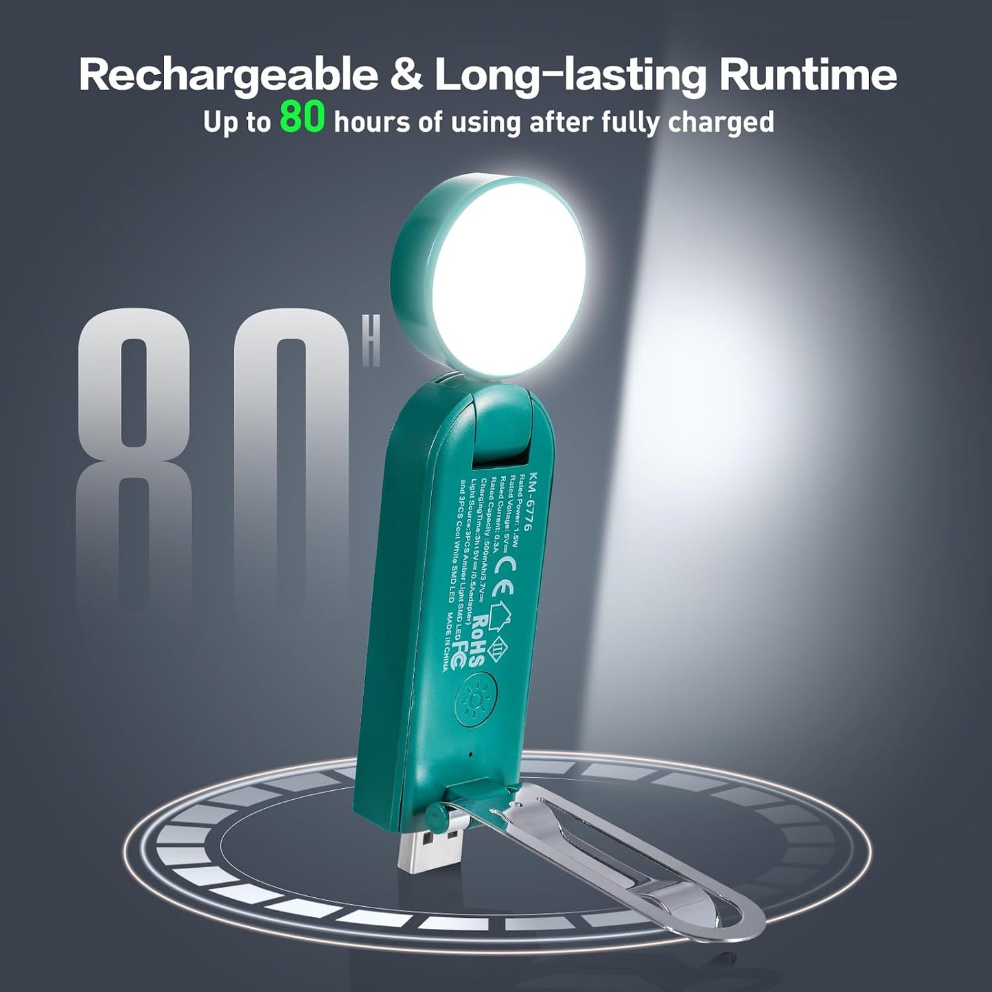 VAVOFO USB Rechargeable Bookmark Reading Light, Blue Light Blocking Amber LEDs for Bedtime Reading - Clip On, 9 Lighting Modes