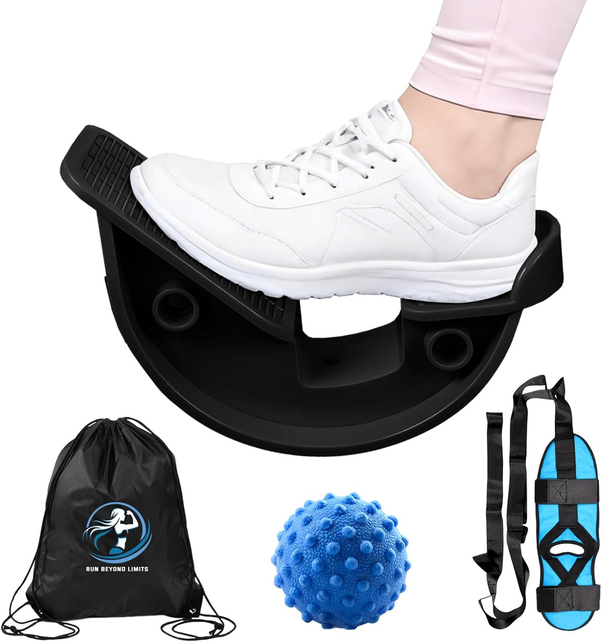 JIURUN Calf Stretcher and Foot Rocker for Plantar Fasciitis, Foot and Calf Stretcher Kit, Plantar Fasciitis Stretcher, Suitable for Stretching Legs, Thighs