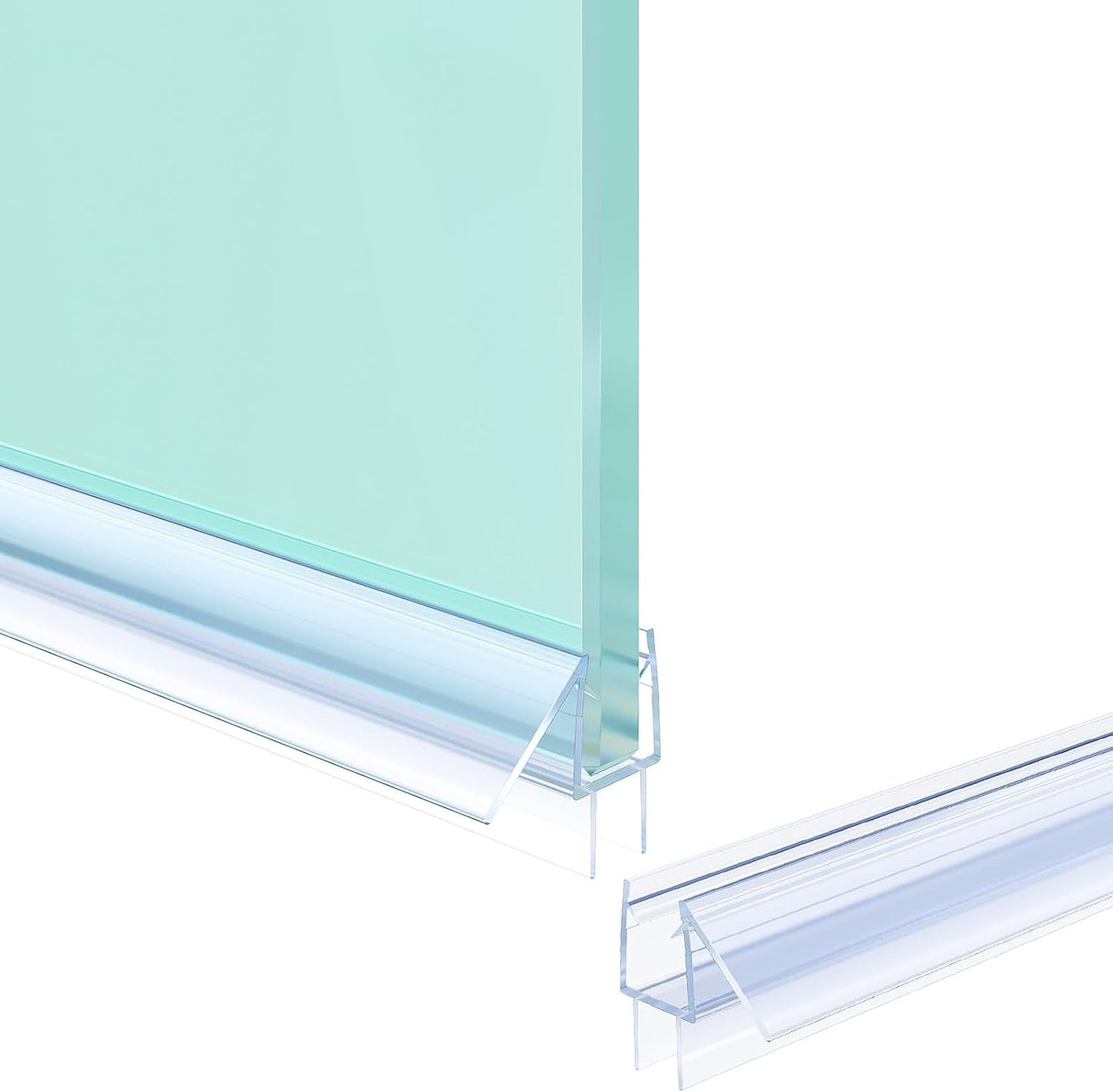 Shower Door Bottom Seal Strip, 2PCS Seal Strip, Ultra Clear PVC, 36" Length, Fits 6mm Thick Glass, Prevents Leaks, Easy Installation, No Adhesive Required (Ultra Clear, 36in for 1/4"(6mm) Door)