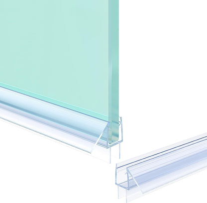 Shower Door Bottom Seal Strip, 2PCS Seal Strip, Ultra Clear PVC, 36" Length, Fits 6mm Thick Glass, Prevents Leaks, Easy Installation, No Adhesive Required (Ultra Clear, 36in for 1/4"(6mm) Door)
